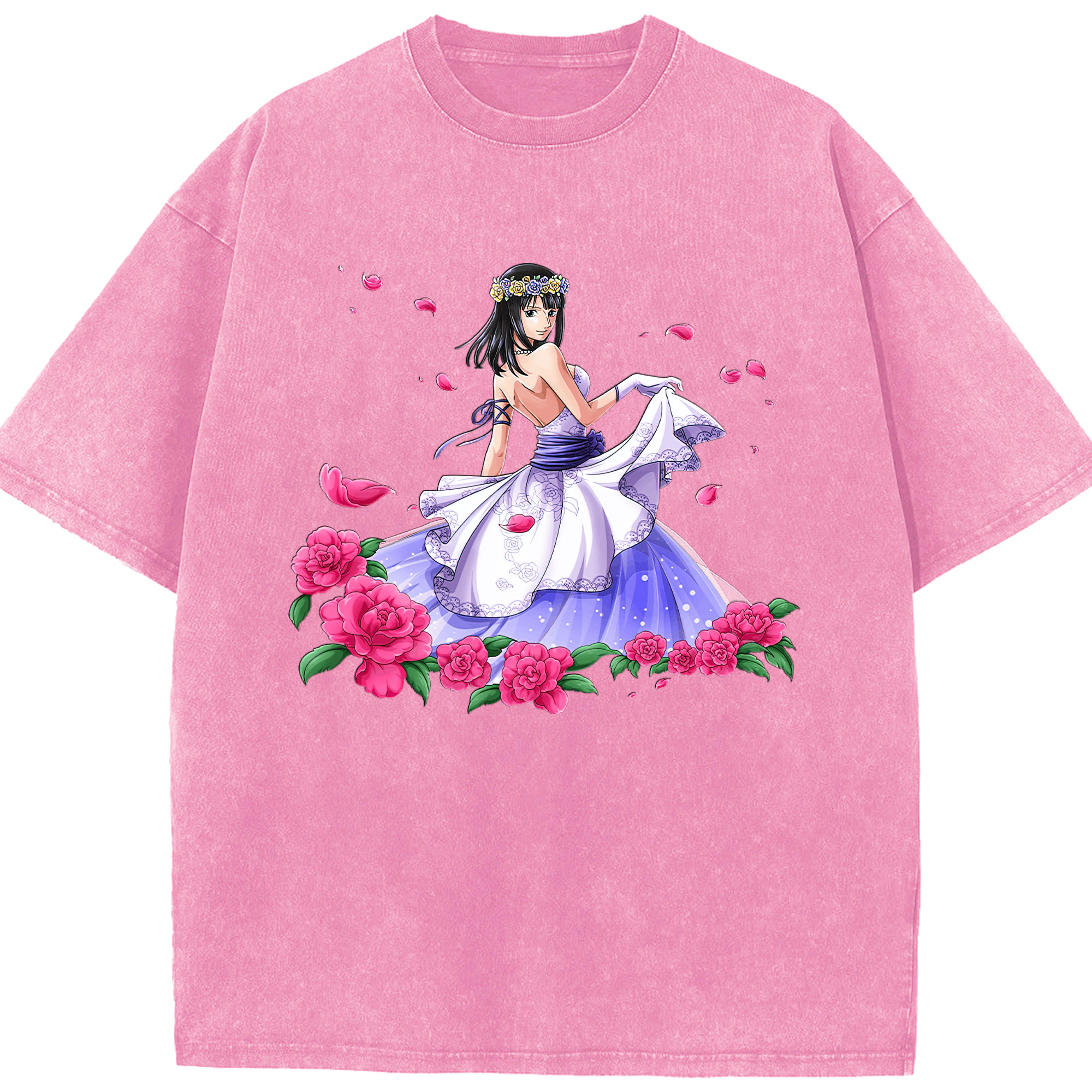 ワンピース ニコ・ロビン ONE PIECE Nico Robin 綿100% ヴィンテージ風 半袖Tシャツ（フロントプリント）